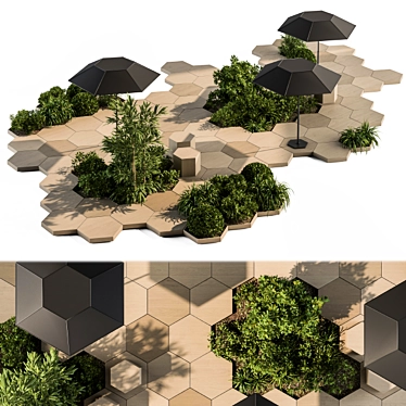 Urban Oasis Bench: Set 25 3D model image 1 
