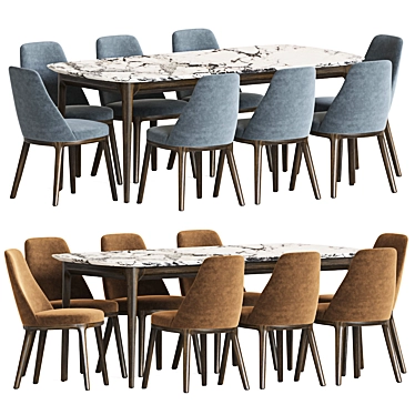 Title: Sleek 2012 Dining Set 3D model image 1 