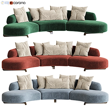 Elegant Vao Curved Sofa 3D model image 1 
