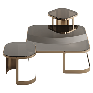 Modern Fendi Bent Glass Coffee Table 3D model image 1 