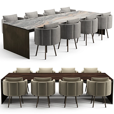 Elegant Minotti Dining Set 3D model image 1 