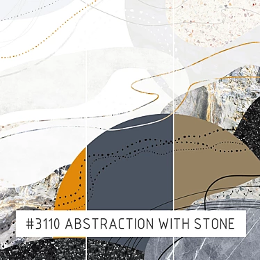 Title: Abstract Stone with Dots: Eco Mural 3D model image 1 