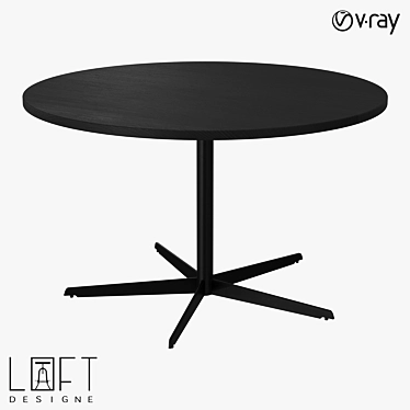 LoftDesigne 60179: Stylish Wood & Metal Table 3D model image 1 