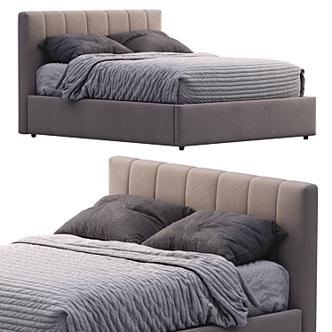 Modern Low Profile Bed 3D model image 1 