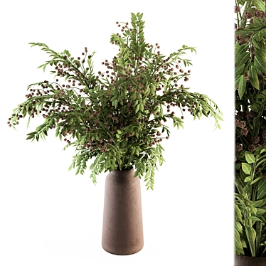 Green Branch Concrete Vase: 63 3D model image 1 