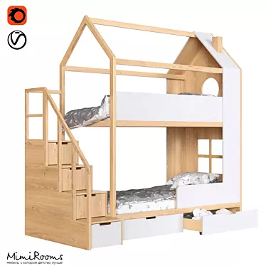 OM Bunk bed "Dee Dee" with chest of drawers from the manufacturer Mimirooms ™