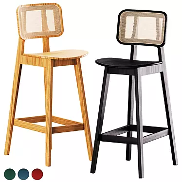 Rattan Geometry Counter Stool 3D model image 1 