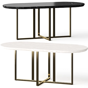Sleek Kara Oval Dining Table 3D model image 1 
