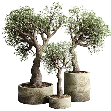 Vintage Concrete Vase: Outdoor Tree Pot 3D model image 1 