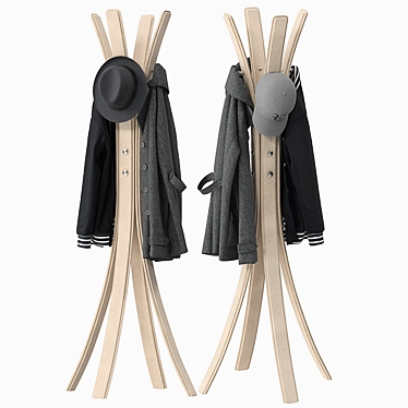 Minimalist STICK Clothes Hanger 3D model image 1 