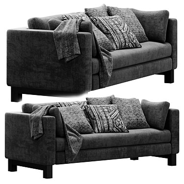 Pacific Wood-Leg Sofa 3D model image 1 