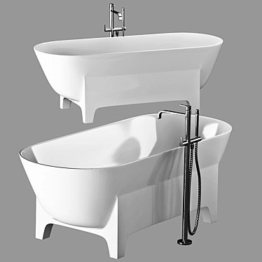 LIVA Free-Standing Bathtub: Elegant and Luxurious 3D model image 1 