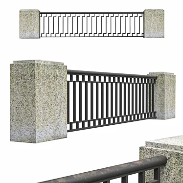 Granite fencing with metal section
