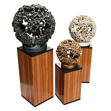 Coral Sphere Sculpture Collection 3D model image 1 