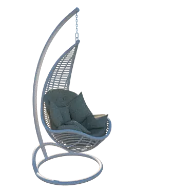 Hanging chair with artificial rattan