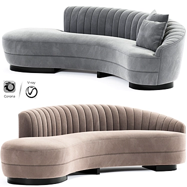 Eco Curve Large Sofa: Modern Style 3D model image 1 