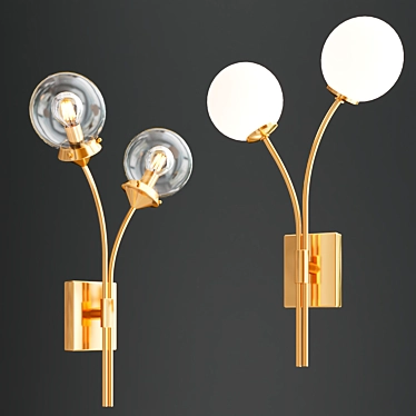 Elegant Gold Wall Lamps 3D model image 1 