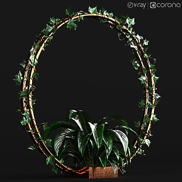 Circular Ivy Indoor Flower Pot 3D model image 1 