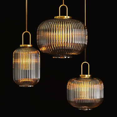 Elegant Trio Pendant Amps 3D model image 1 