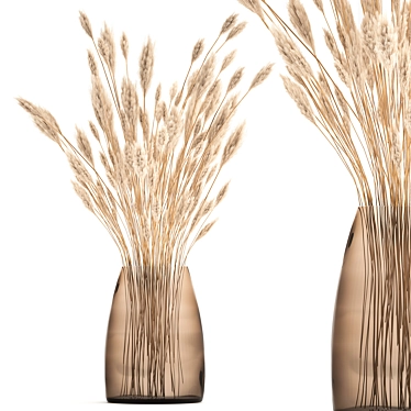 Elegant White Reed Bouquet 3D model image 1 