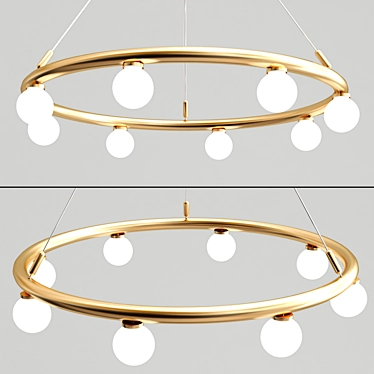 Sophisticated Satin Brass Pendant Light 3D model image 1 