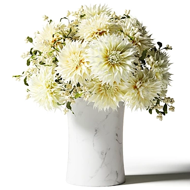 Bouquet of white chrysanthemums with snowberry twigs