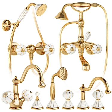 Migliore Olivia Collection: Stylish Gold & Ceramic Mixers 3D model image 1 