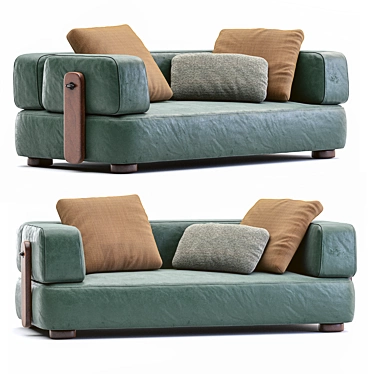 Elegant Minotti Leather Sofa 3D model image 1 