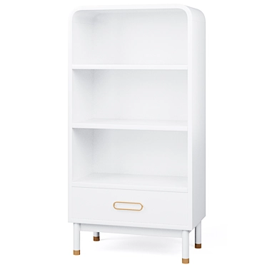 Arlo White Bookcase: Stylish and Spacious Storage 3D model image 1 