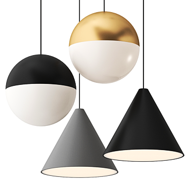 FLOS String Pendant Lights: Modern, Stylish, and Versatile 3D model image 1 