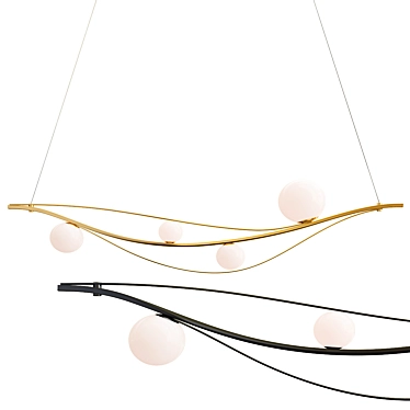 Nordic Elegance: Two Peas Chandelier! 3D model image 1 