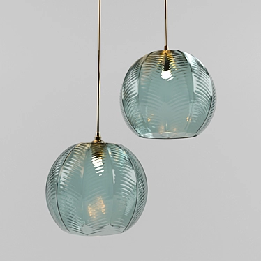 Elegant Emerald Glass Pendant Lamp 3D model image 1 