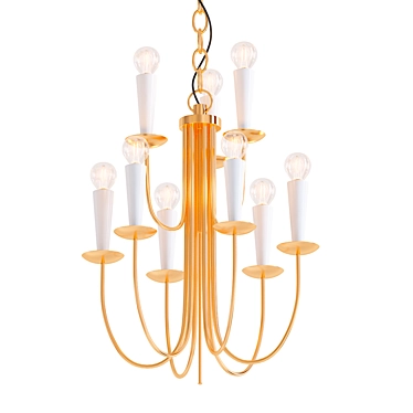 Italian Vintage Brass Ceiling Lamp 3D model image 1 