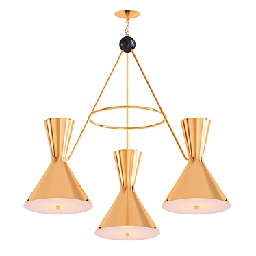 Modern Metal Round Chandelier 3D model image 1 