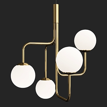 Elegant Brass Ceiling Lamp 3D model image 1 