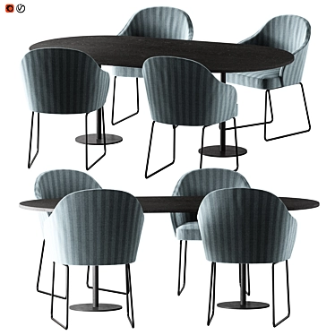 Modern Dining Table Chair Set 3D model image 1 