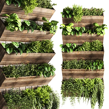 Wood Vertical Garden Stand 3D model image 1 