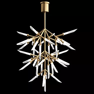 Elegant Spun Pendant Lamp 3D model image 1 