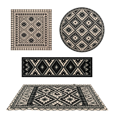 Versatile Rug Set: 8 Designs incl. VRayFur & Displacement Mods 3D model image 1 