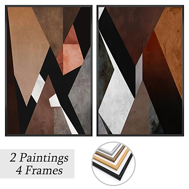 Decorative Set: Wall Paintings & Frames 3D model image 1 