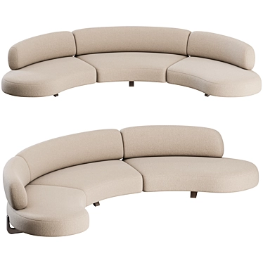 Elegant Vao 380 Curved Sofa 3D model image 1 