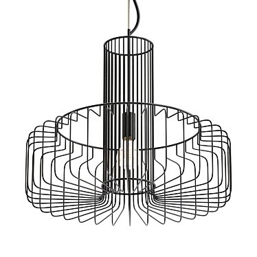 Sleek Noir Pendant Chandelier 3D model image 1 