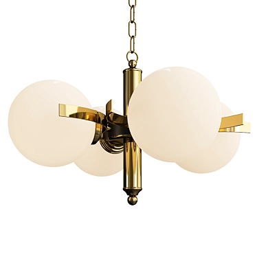 Elegant Opaline Glass Chandeliers 3D model image 1 