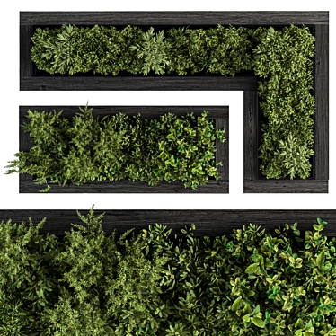 Rustic Wood Frame Vertical Garden 3D model image 1 