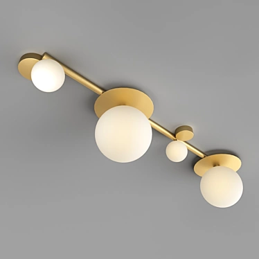 Elbow 44.9021 OM: Modern Gold Ceiling Light with White Glass 3D model image 1 