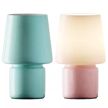 Little Glass Table Lamps Pink, Aqua and White