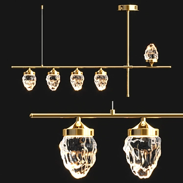 Elegant Crystal Pendant Light 3D model image 1 