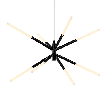 Elegant Black LED Chandelier - Wanda 3D model image 1 