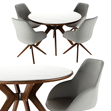 Stylish Sheryl Chair & Tango Table Set 3D model image 1 