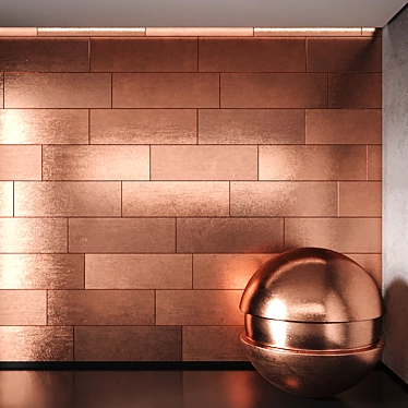 Copper Decor Panels: Seamless, Metallic Finish 3D model image 1 